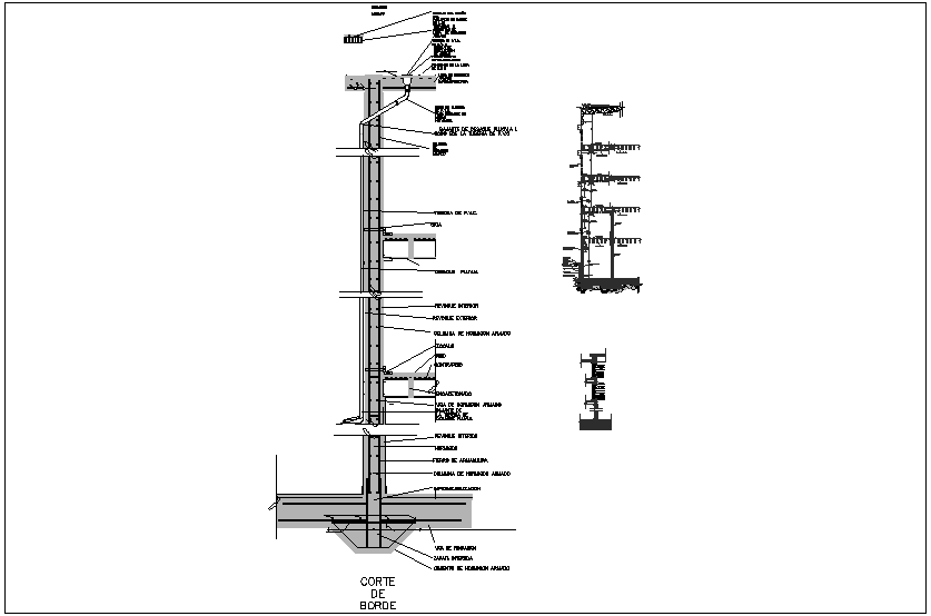 Column view for truss support view with construction detail dwg file