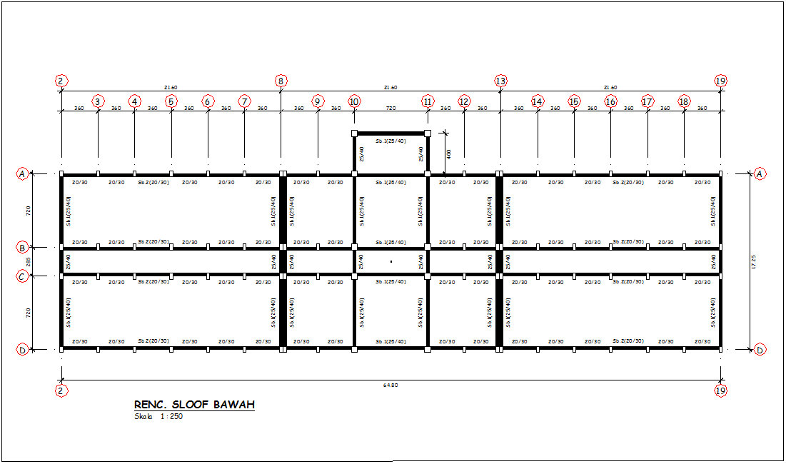 Column view with spoof below for head quarter design view dwg file