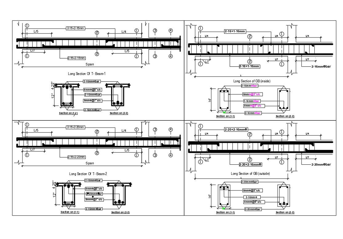 Column And Plinth Beam CAD drawing Free Download FWG File