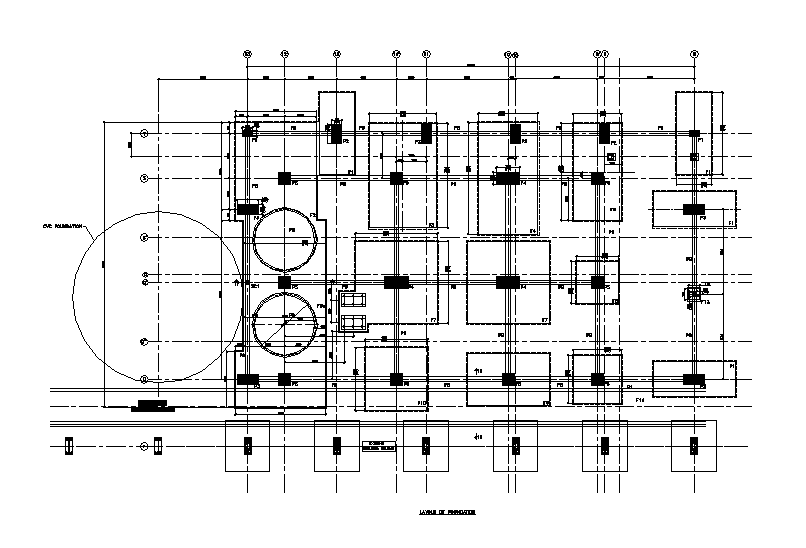 Column And Plinth Layout Plan AutoCAD Drawing DWG File