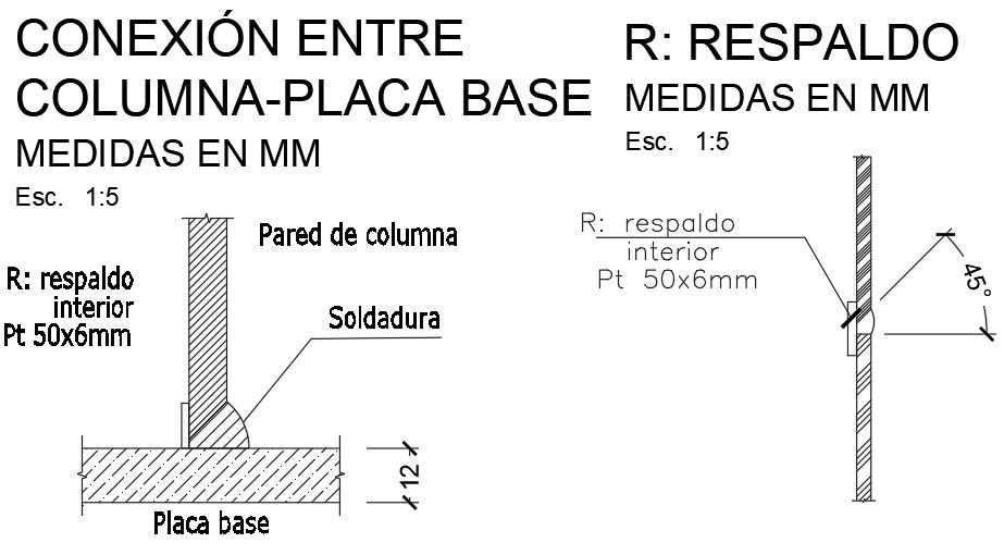 Column Base Wall Plate Drawing Free Download DWG File