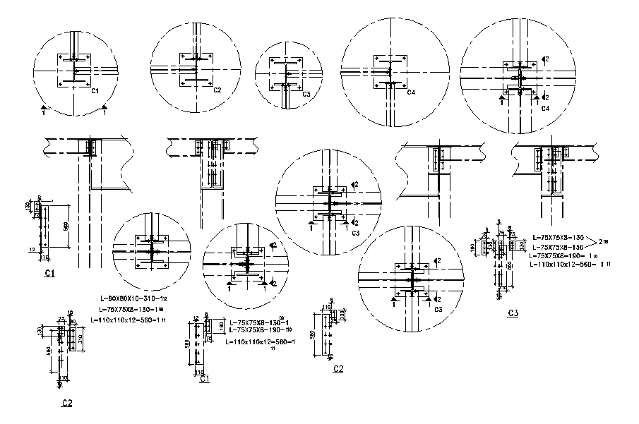 Column Beam Joint Section AutoCAD Drawing DWG File