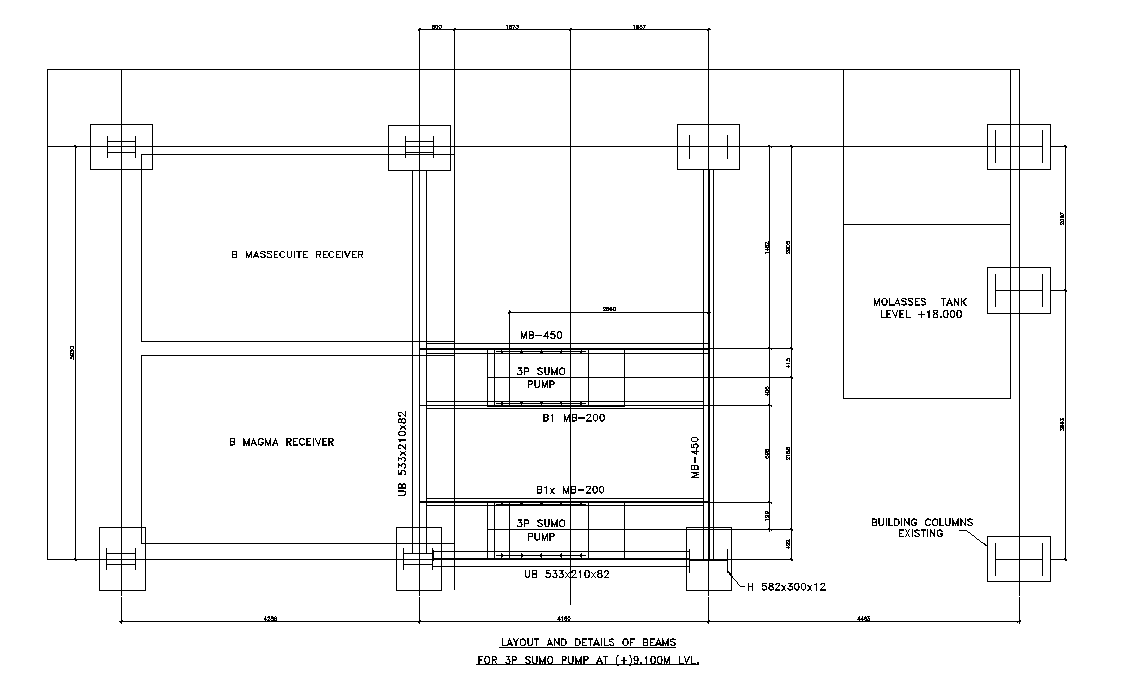 Column Beam Layout Plan AutoCAD Drawing DWG File