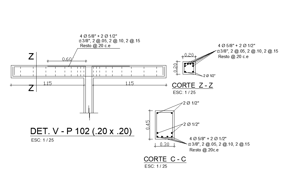 Column Beam Section CAD Drawing Free Download DWG File