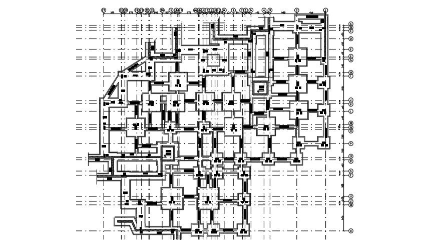 Column Footing Plan Of Apartment CAD File