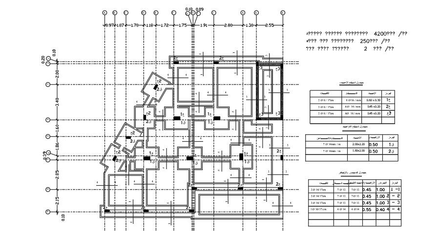 Column Footing Plan Of House AutoCAD File Download