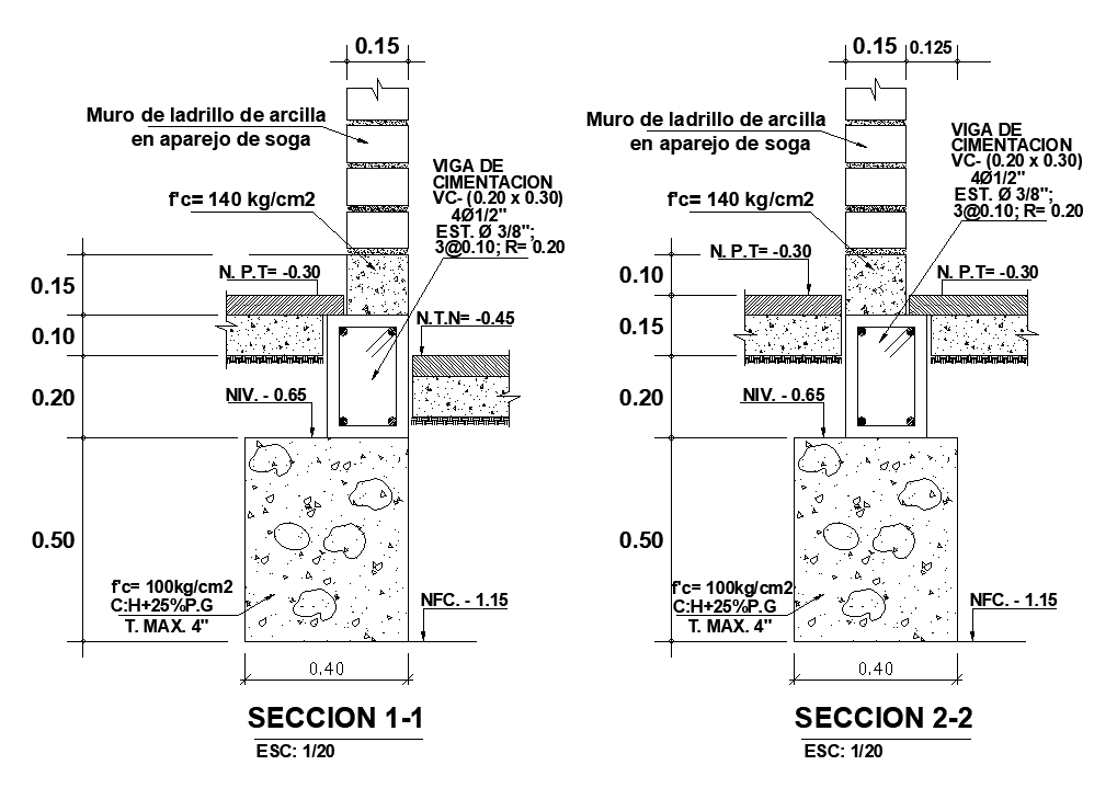 Column Footing Section AutoCAD Drawing Free Download DWG File