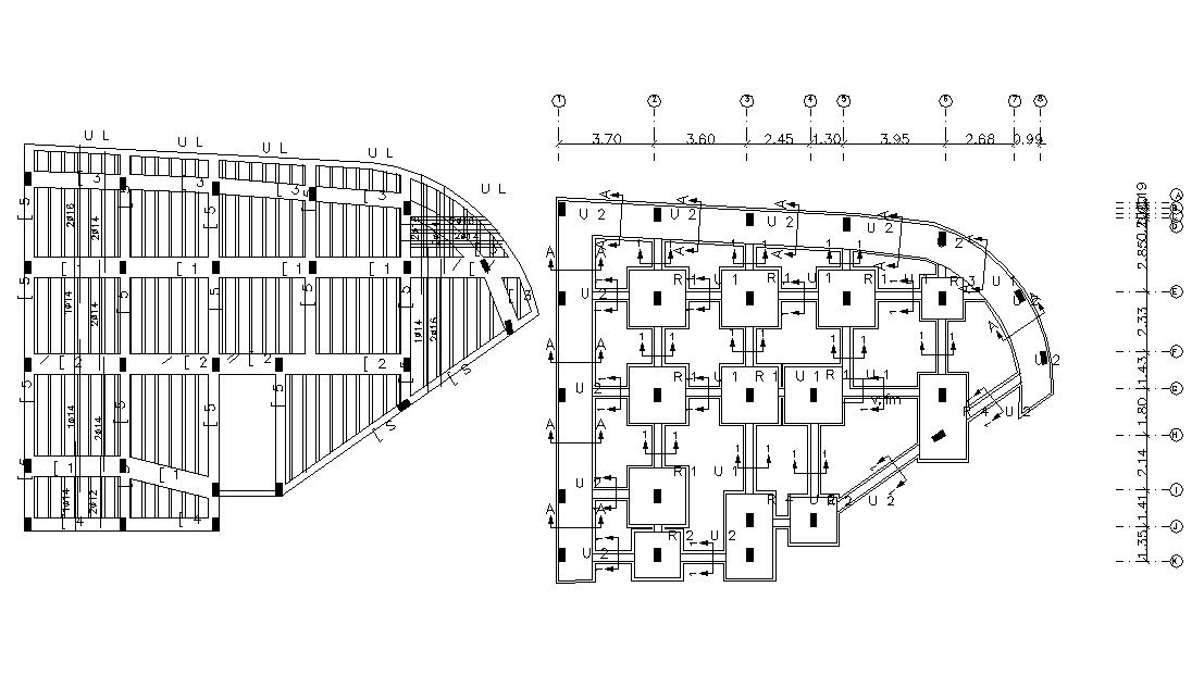 Column Footing and Slab Steel Work Design CAD File
