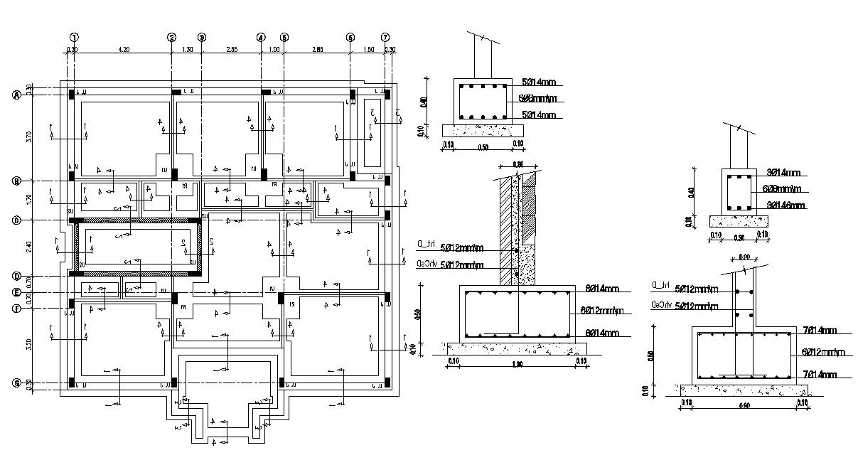 Column Foundation Design Structural AutoCAD DWG File Download