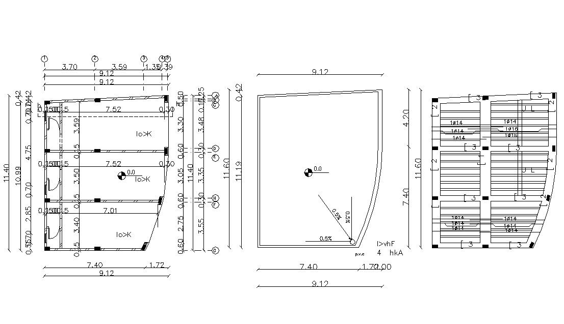 Column Grid Plan With Slab Structure Design CAD File