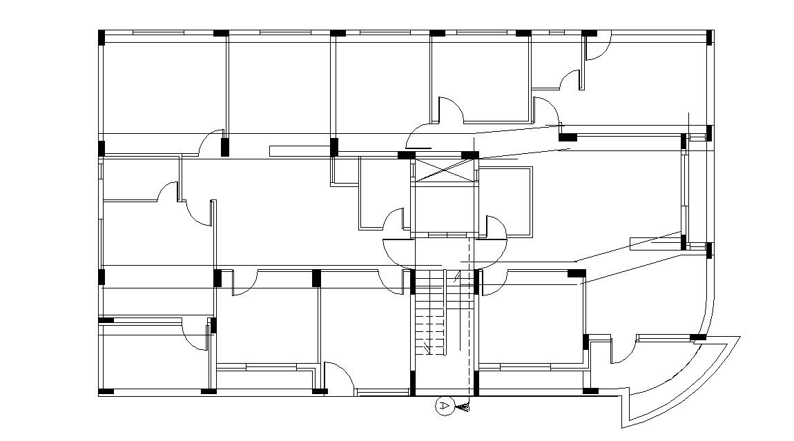 Column Layout 2d CAD Structural Grid Plan