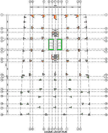 Column Layout Plan Detail Drawing In AutoCAD DWG File