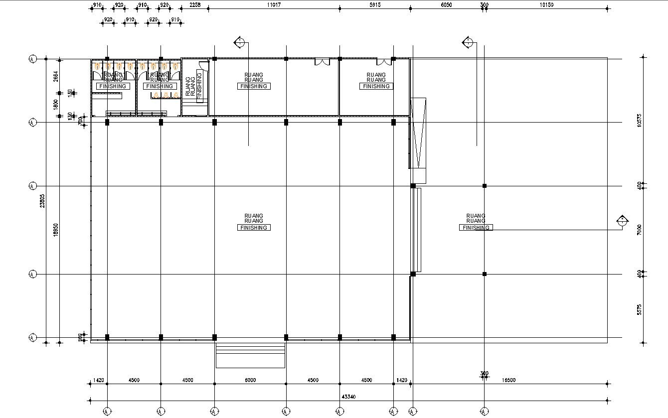 Column Layout Plan for Open Air Venue Design AutoCAD DWG File