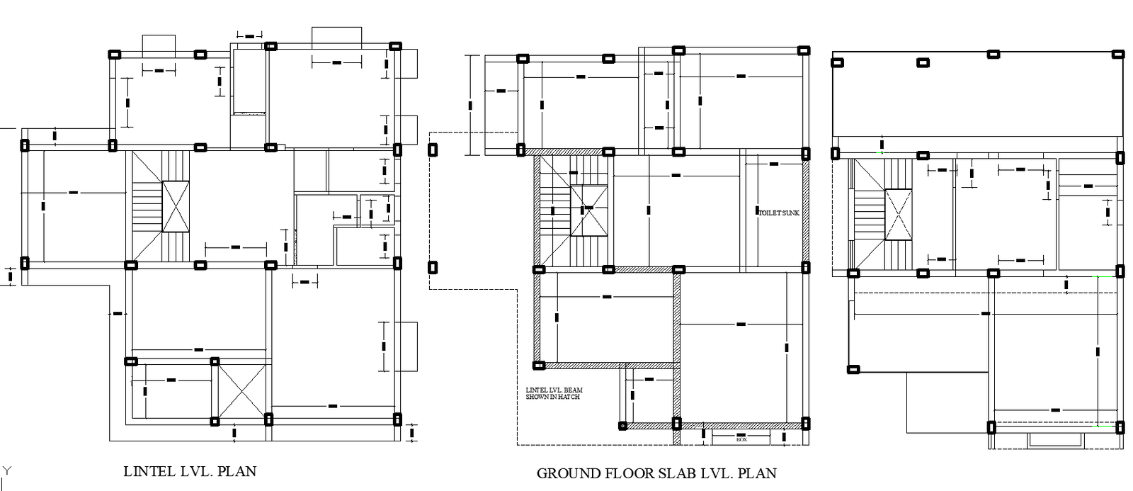 Column Location Detail for Bungalow in CAD Drawing File