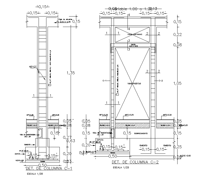 Column Section AutoCAD Drawing Download DWG File