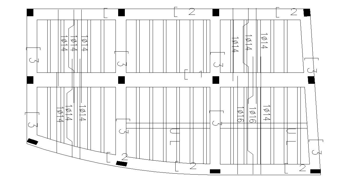 Column With Slab Bar Structure Design DWG File