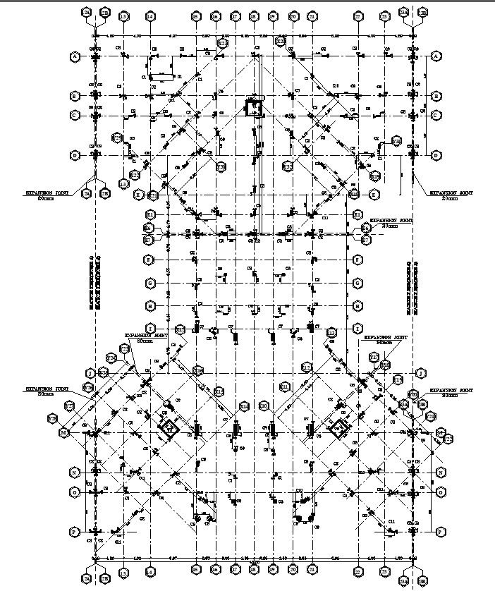 Column Zone Layout Plan Detail CAD Drawings In AutoCAD DWG File