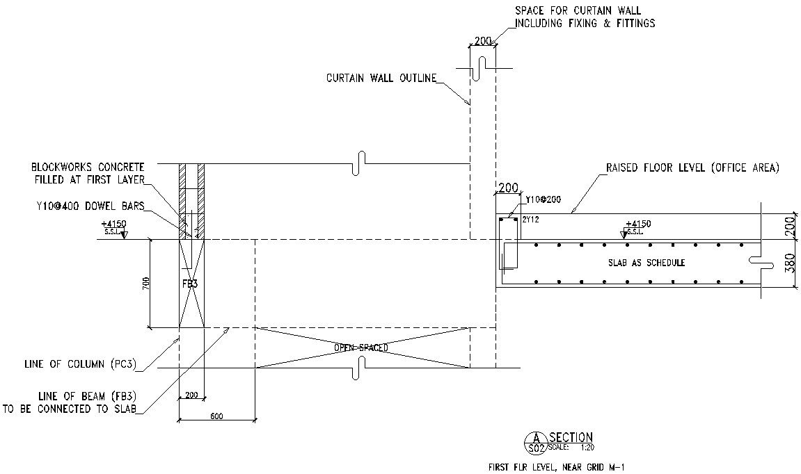 Column and beam Structure drawing of AutoCAD, dwg file.