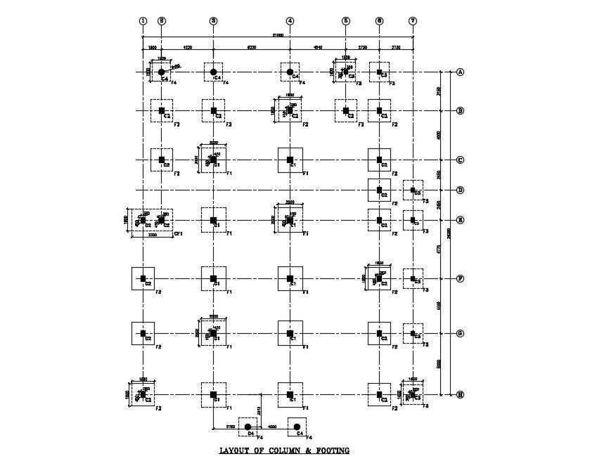 Column and footing detail drawing . Download cad dwg file | CADBULL
