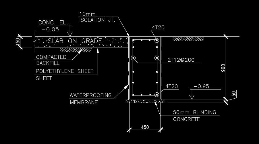 Column cum slab detail drawing plan is given in this AutoCAD drawing model