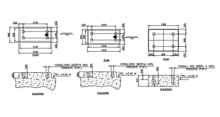 Column detail drawing derived in this Autocad drawing file.Download this 2d AutoCAD drawing file.