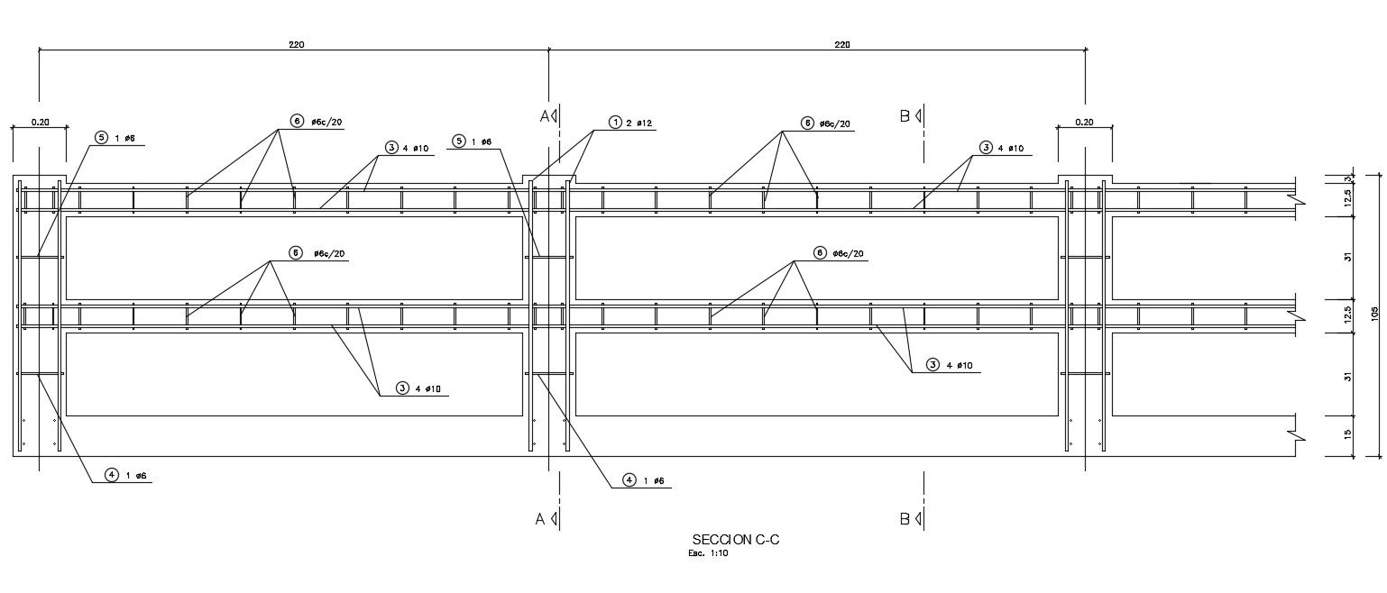 Column detail drawing is given in this AutoCAD drawing file. Download this 2d AutoCAD drawing file.