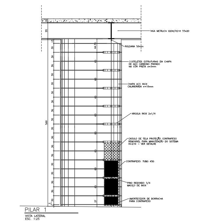 Column detail drawing specified in this file. Download this 2d AutoCAD drawing file.