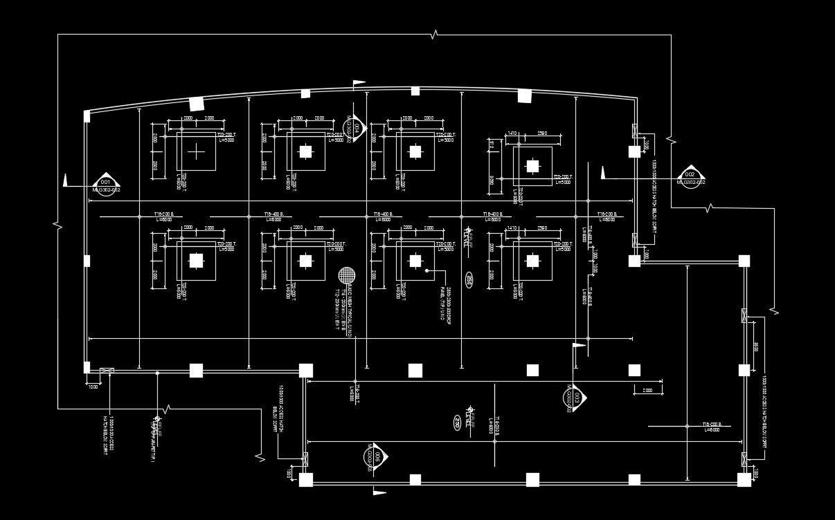 Column location of the water tank plan