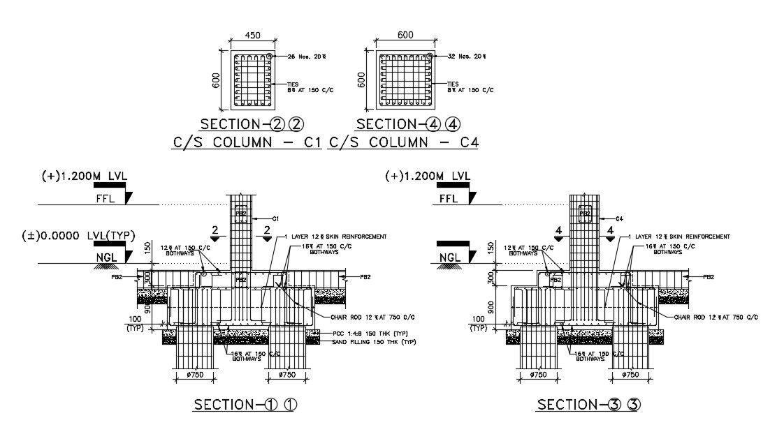 Column reinforcement detail. Download cad drawing file | CADBULL