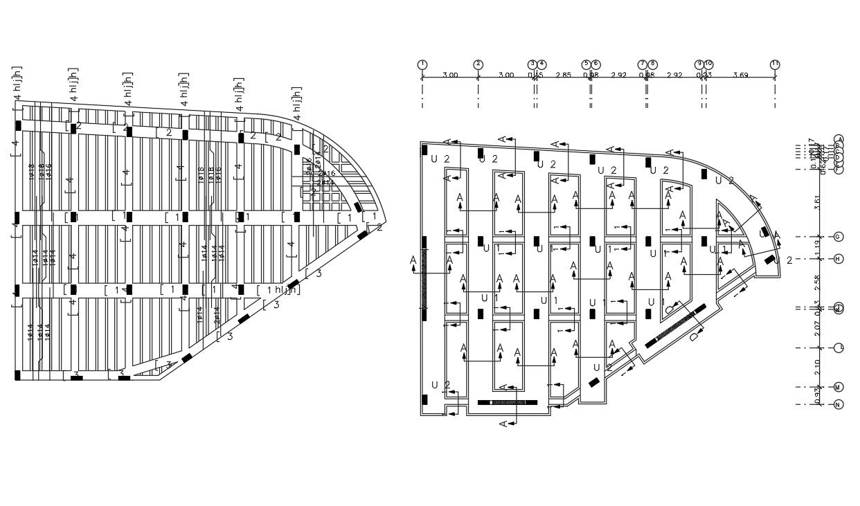 Columns and Excavation Plan CAD drawing Free DWG file