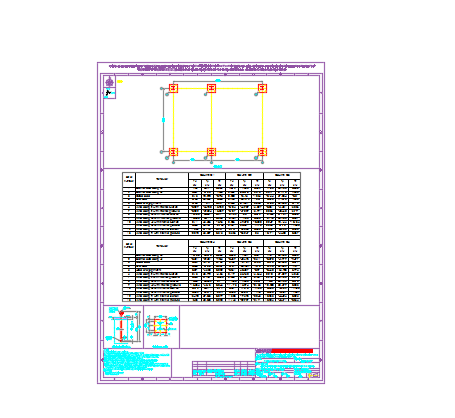 Column structure reaction AutoCAD drawing