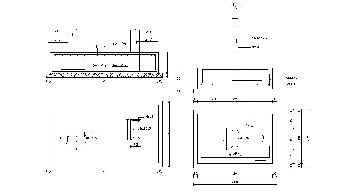 Combined Footing Foundation CAD File for Accurate Structural Design