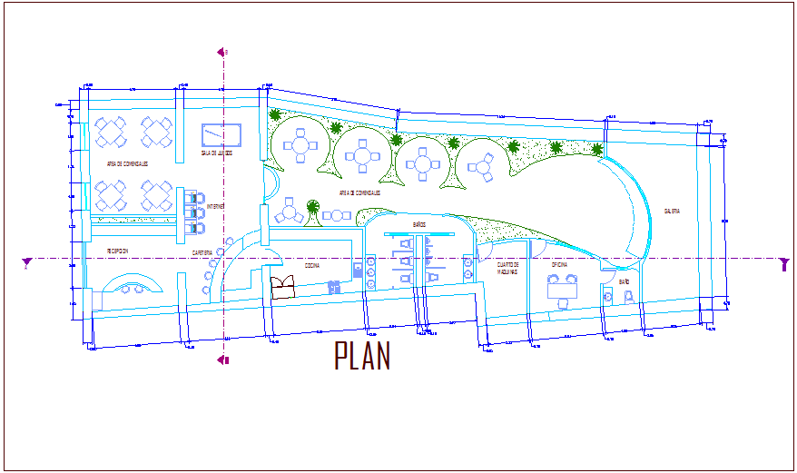 Comm unitary center plan dwg file