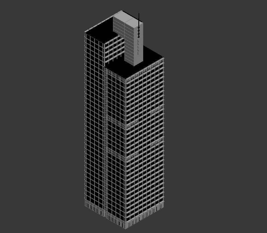 3D Model Drawing of Commerce Building for CAD Layout Projects files