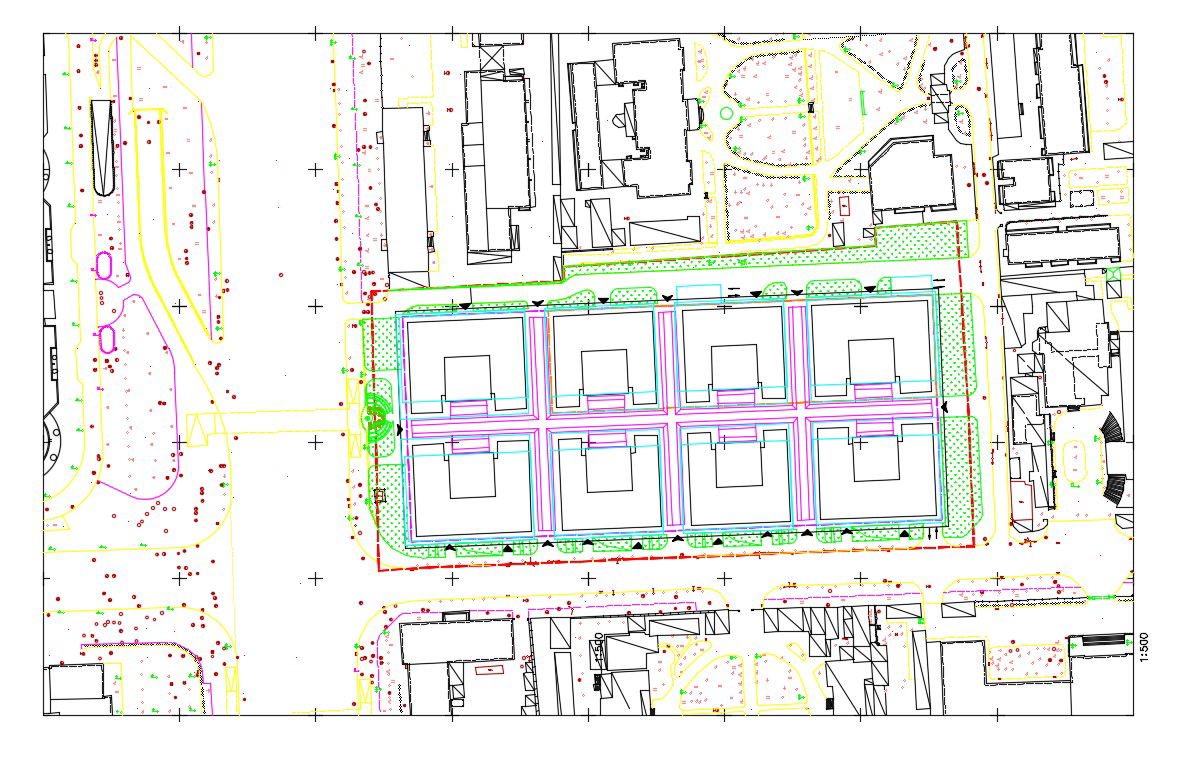 Commerce Building Area Landscaping Plan CAD Drawing