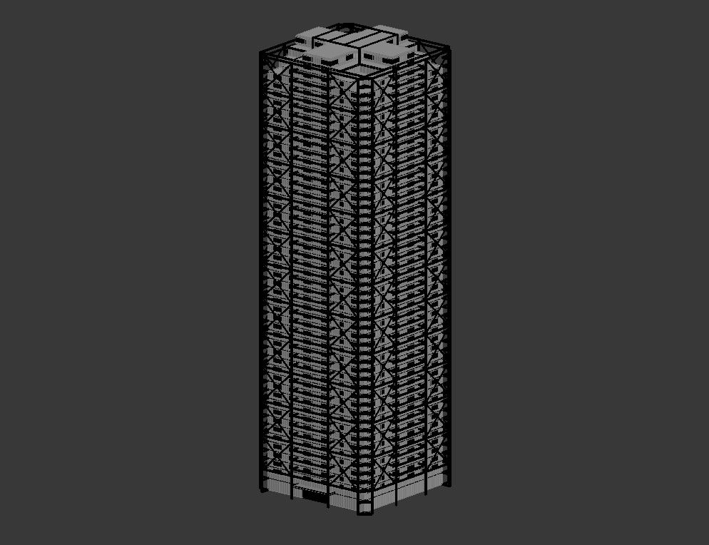 Commerce Building 3D Design Model for CAD-Based Layout Planning files