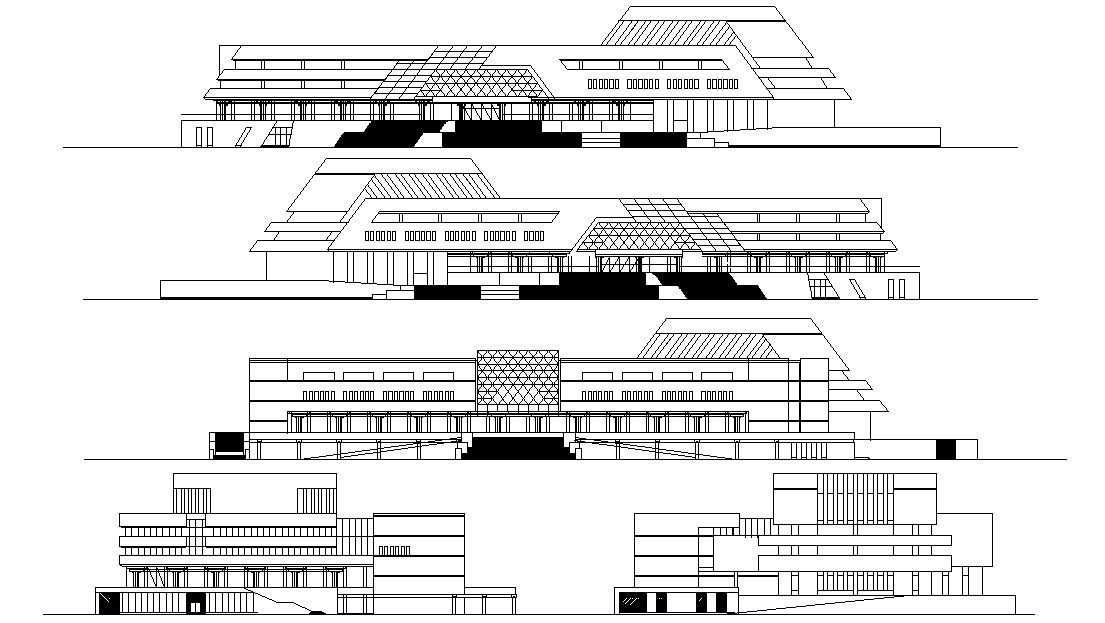 Commerce Building Elevation AutoCAD Drawing