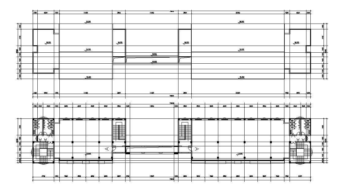 Commerce Building Layout Working Plan AutoCAD File