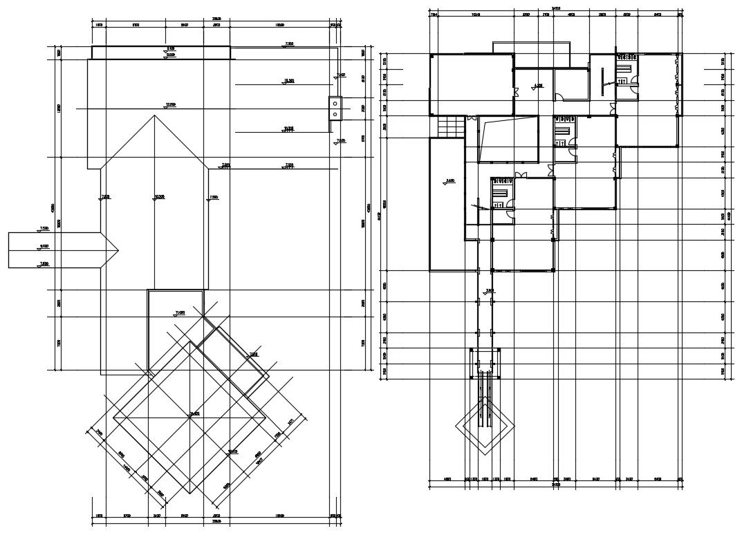 Commerce Building Terrace and Layout Plan CAD File