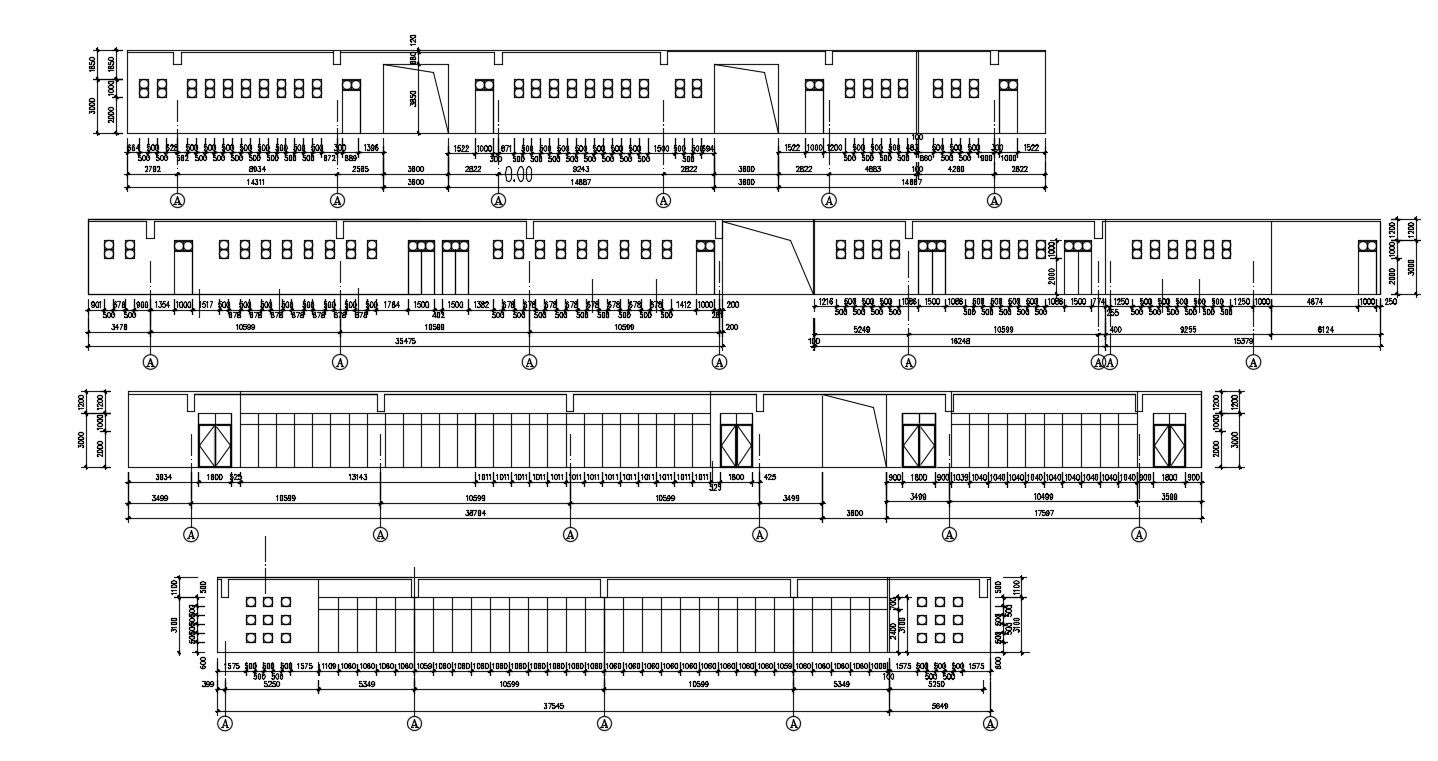 Commerce Office Building Facade Design CAD File