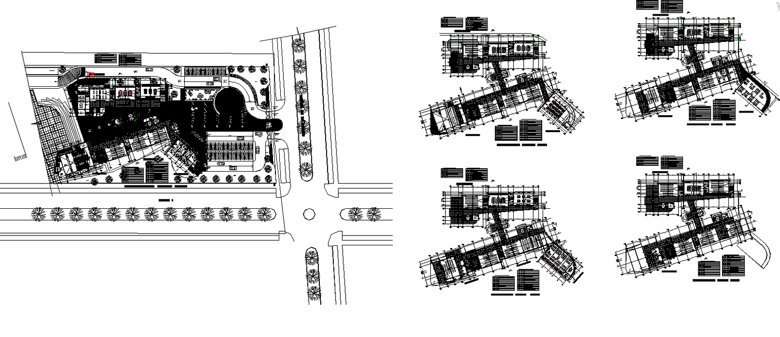 Commerce building structure detail plan 2d view layout dwg file
