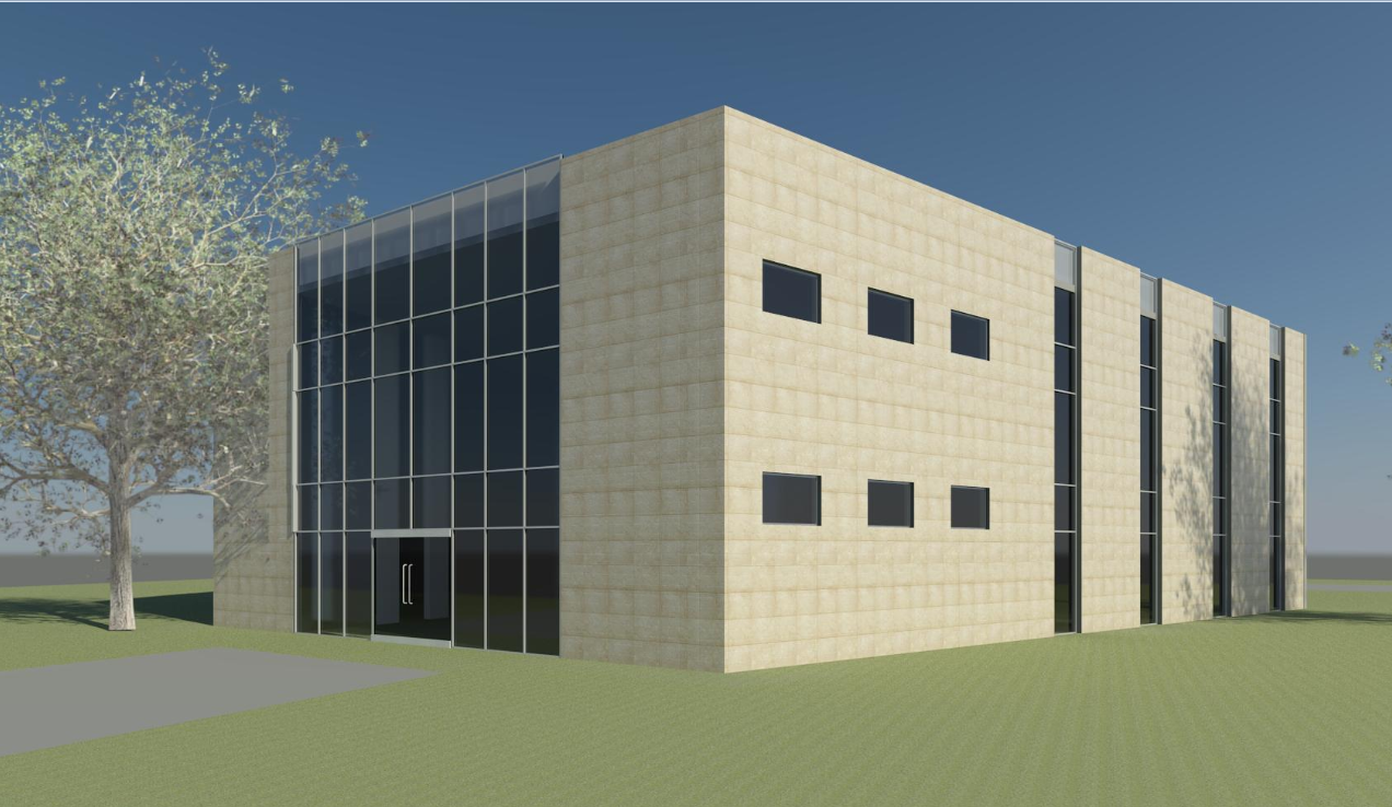 3D Commercial Building Design Elevation Plans DWG Layout File