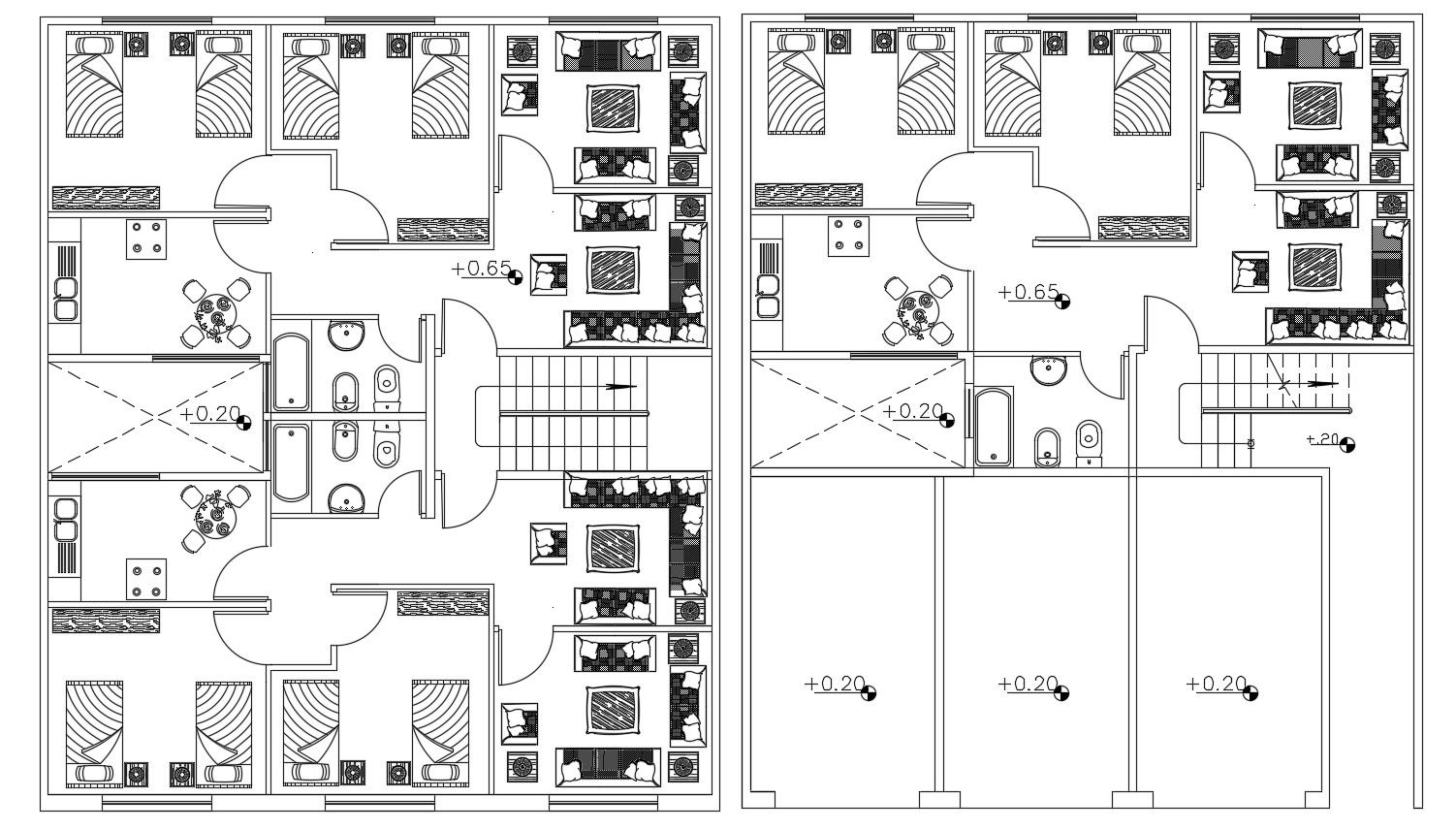 Commercial And Residential Building Plan With Furniture Design