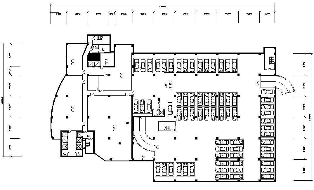 Commercial Building Car Parking Space Design Layout Plan