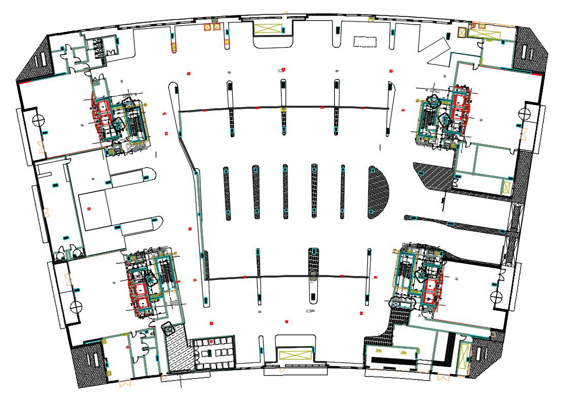 Commercial Building Column And Beam Layout DWG File
