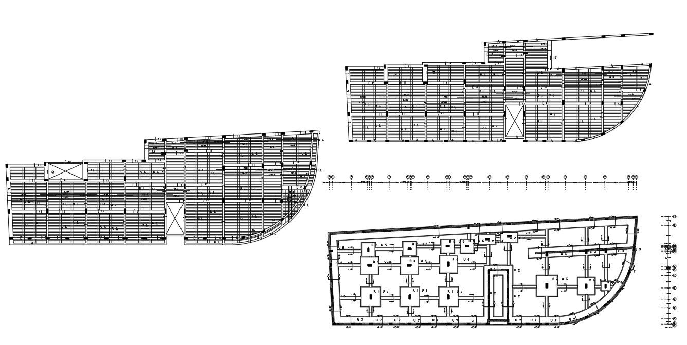 Commercial Building Column Foundation Layout Floor Plan