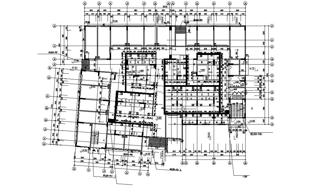 Commercial Building Column Layout Plan DWG File