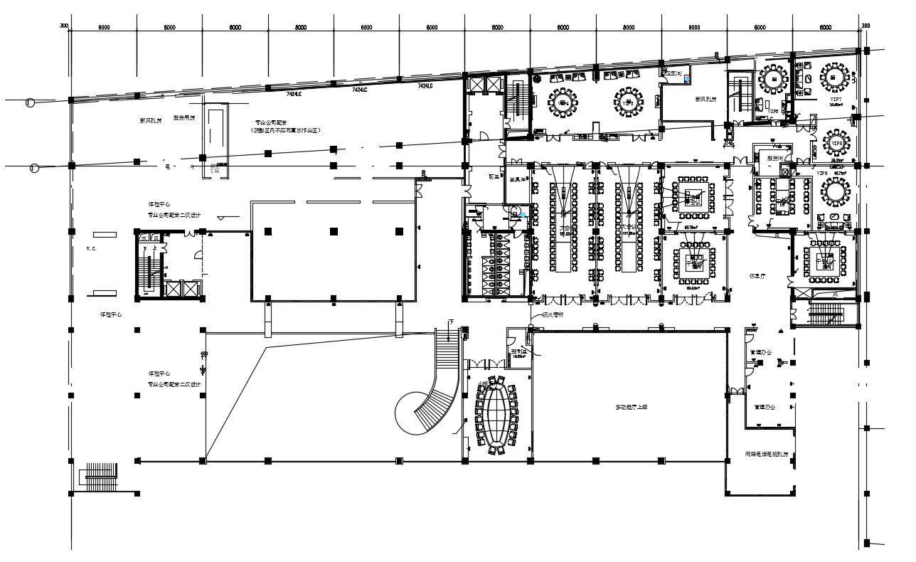 Commercial Building Design CAD Furniture Layout Plan