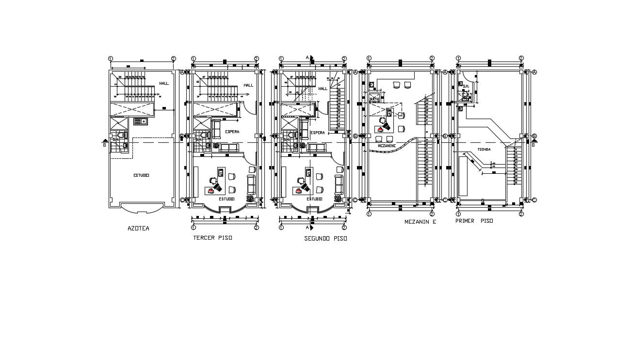 Commercial Building Design Plans In AutoCAD File