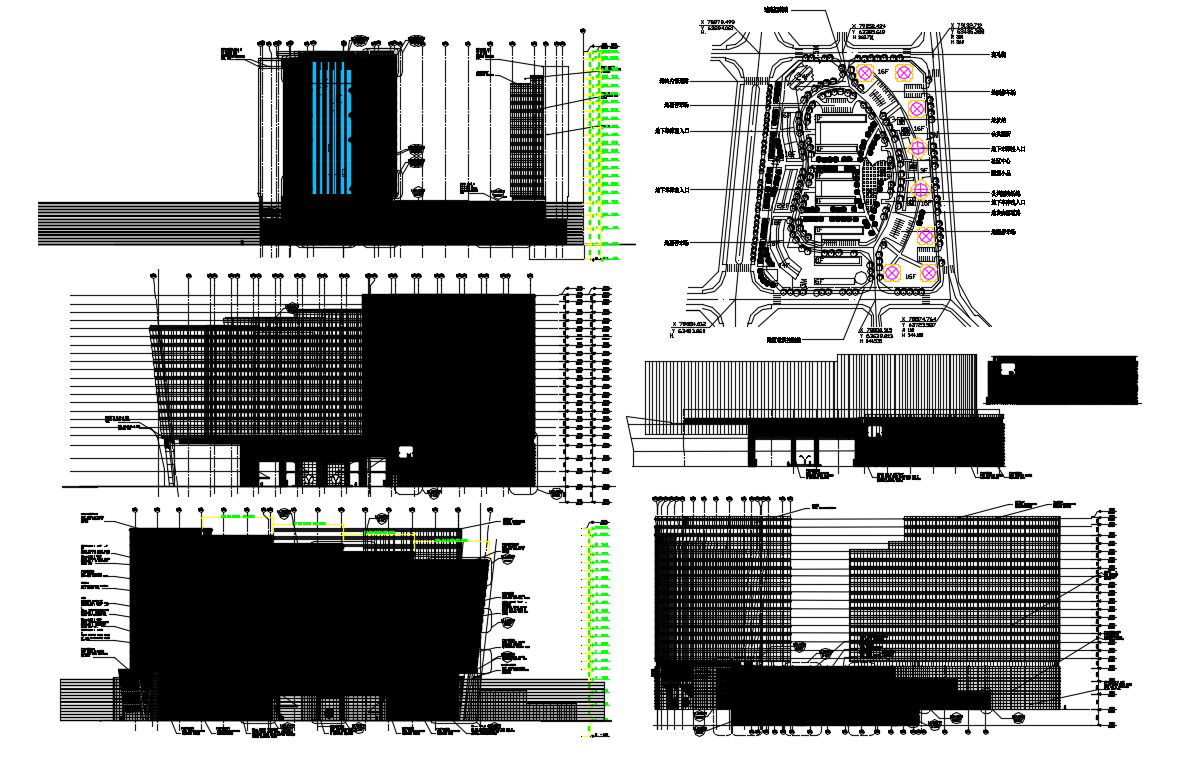 Commercial Building Elevation Plan Drawing in AutoCAD Format files